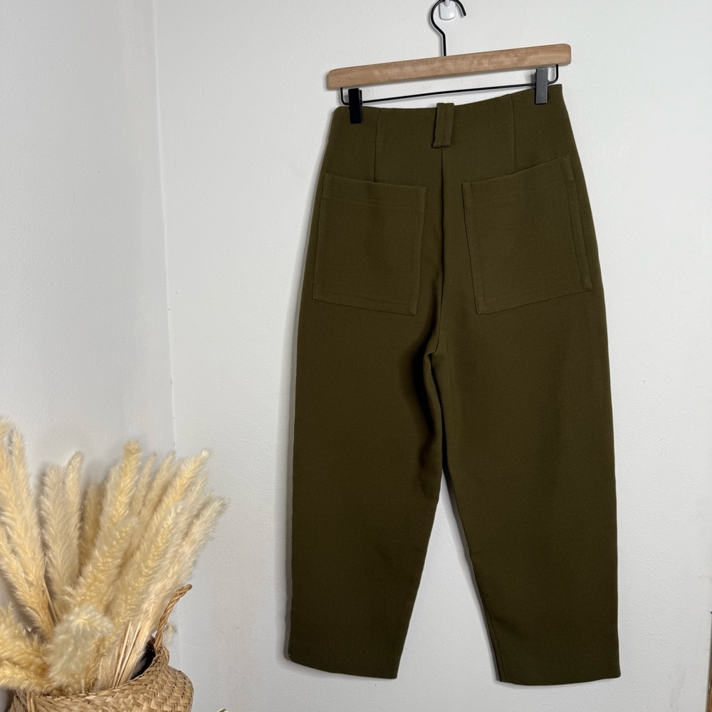 Frank and Oak The Utility Alice Straight Pant in Dark Olive Sz 6 Minimalist - Picture 3 of 16
